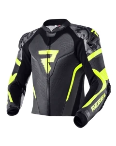KURTKA SKÓRZANA REBELHORN REBEL BLACK/FLO YELLOW 56