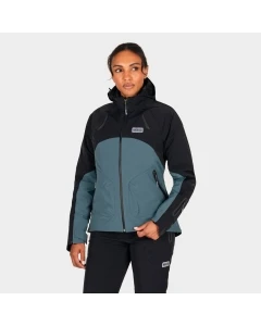 Modra Women's Waterproof Jacket - Black/Teal