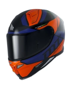 MT WYPRZEDAŻ KASK INTEGRALNY REVENGE 2 SCALPEL A4 GLOSS FLUOR ORANGE KOLOR CZARNY/NIEBIESKI/POMARAŃCZOWY FLUO ROZMIAR XS (PRZEŹROCZYSTY WIZJER)