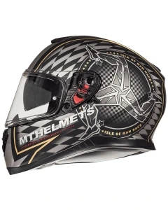 MT WYPRZEDAZ KASK INTEGRALNY THUNDER 3 SV ISLE OF MAN Z BLENDĄ KOLOR CZARNY MAT/ZŁOTY ROZMIAR XS