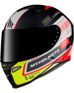 MT WYPRZEDAZ KASK KASK INTEGRALNY REVENGE 2 RS A1 GLOSS PEARL BLACK KOLOR CZARNY/BIAŁY/ŻÓŁTY FLUO ROZMIAR XS (PRZEŹROCZYSTY WIZJER)