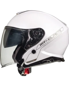 MT WYPRZEDAŻ KASK OTWARTY JET Z BLENDĄ THUNDER 3 SV JET SOLID PEARL WHITE KOLOR BIAŁY POŁYSK ROZMIAR M