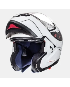 MT WYPRZEDAŻ KASK SZCZĘKOWY FLIP-UP ATOM SOLID PEARL WHITE Z BLENDĄ KOLOR BIAŁY ROZMIAR S
