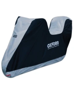 OXFORD AQUATEX POKROWIEC WODOODPORNY NA MOTOCYKL Z MIEJSCEM NA KUFER CENTRALNY KOLOR CZARNY/SZARY ROZMIAR S
