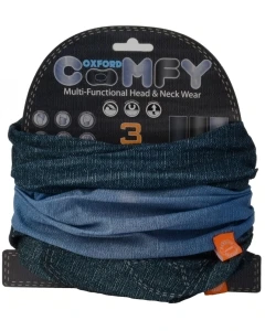 OXFORD KOŁNIERZ WIELOFUNKCYJNY WIATROODPORNY COMFY 3 SZTUKI W OPAKOWANIU KOLOR JEANS