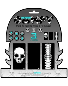 OXFORD KOŁNIERZ WIELOFUNKCYJNY WIATROODPORNY COMFY 3 SZTUKI W OPAKOWANIU KOLOR SKELETON
