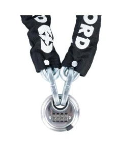 OXFORD ŁAŃCUCH ZABEZPIECZENIE ANTYKRADZIEŻOWE Z KŁÓDKĄ NA SZYFR 9.5mm x 1.5m