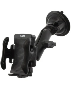 RAM-B-166-UN5U Uniwersalny uchwyt z bocznymi zaciskami montowany na przyssawkę do szyby
