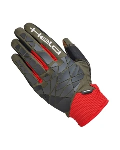 RĘKAWICE MOTOCYKLOWE HELD TACTURA MILITARY GREEN RED 8
