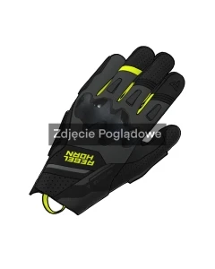 RĘKAWICE MOTOCYKLOWE REBELHORN DEFENDER BLACK GREY FLUO YELLOW M