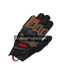 RĘKAWICE MOTOCYKLOWE REBELHORN DEFENDER DESERT BLACK RED S