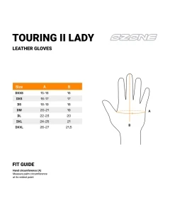 RĘKAWICE SKÓRZANE OZONE TOURING II LADY BLACK DXXS