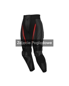 SPODNIE MOTOCYKLOWE SKÓRZANE DAMSKIE REBELHORN DIVA BLACK RED W38