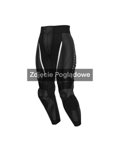 SPODNIE MOTOCYKLOWE SKÓRZANE DAMSKIE REBELHORN DIVA BLACK WHITE W44