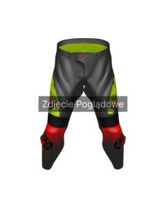 SPODNIE SKÓRZANE REBELHORN INFERNO BLACK/GREEN/RED 58