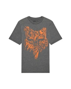 T-SHIRT JUNIOR FOX IMAGE PRINT HEAD HEATHER DARK GREY YS